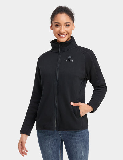 Women's Heated Full-Zip Fleece Jacket - Black