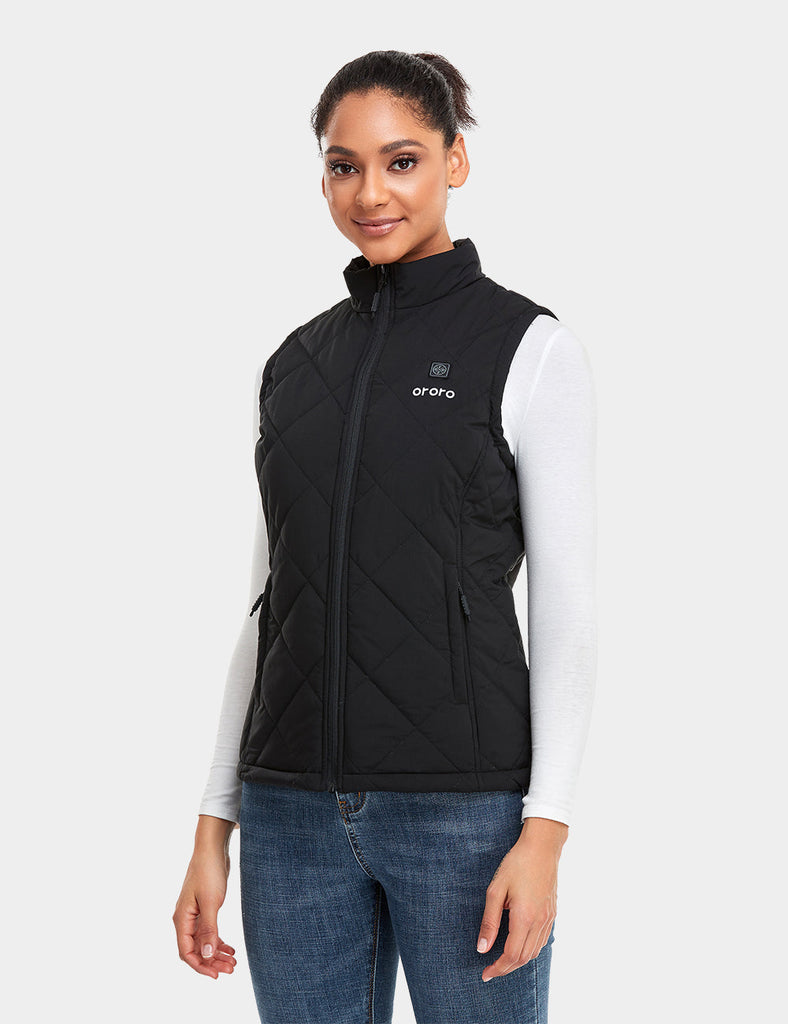 Women's Quilted Heated Vest - Black