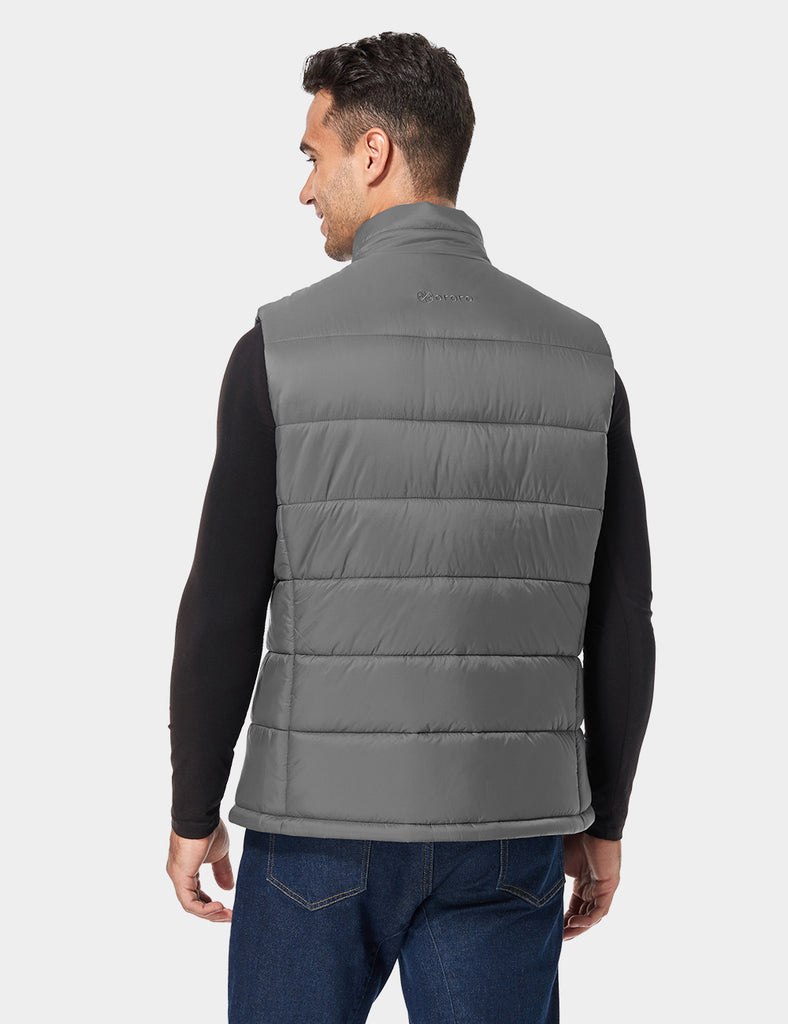 Men's Heated Padded Vest - Grey | Up to 10 Hours of Heat | ORORO ...